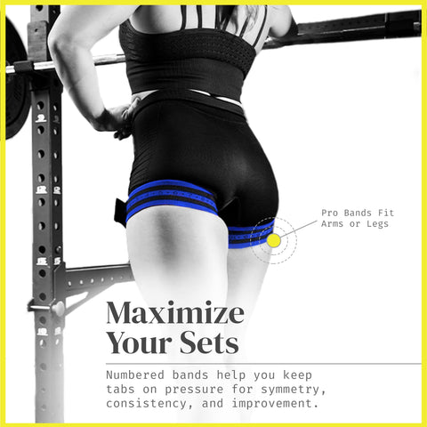 BFR BANDS PRO Blood Flow Restriction Bands for Arms, Legs & Glutes Occlusion Training, Help Gain Muscle Without Heavy Weight Lifting, Quick-Release Strong Elastic Strap for Men & Women