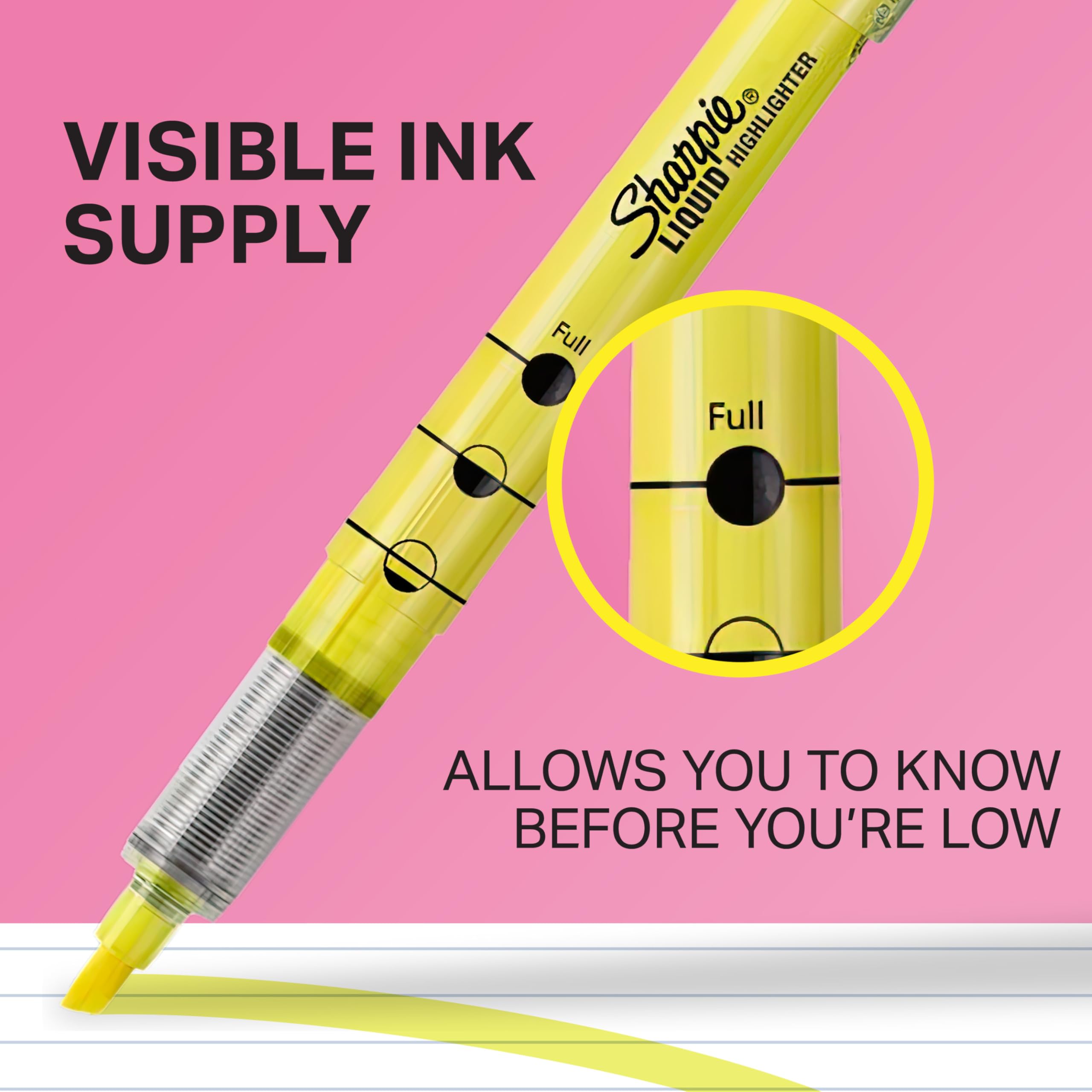 Sharpie Liquid Highlighters, Chisel Tip, 5 Count - Office, Classroom, Desk, School Supplies
