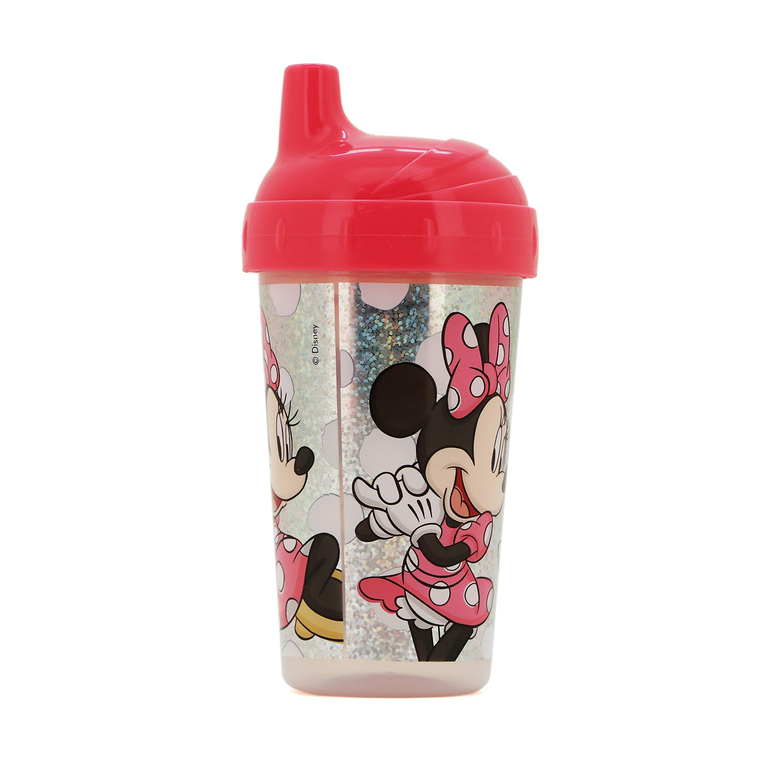 Cudlie Disney Baby Girl 2 Pack 10 Oz Hard Spout Sippy Cup for Toddler, Glitz Minne