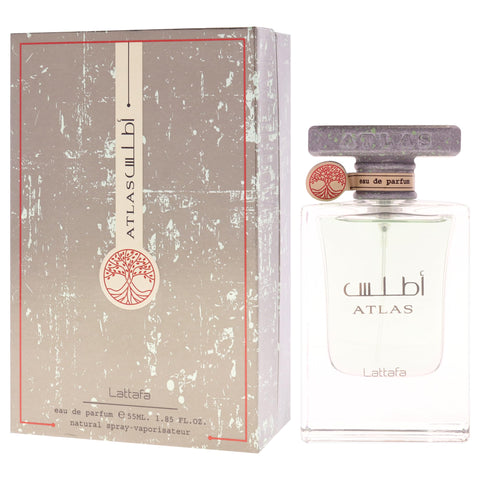 Lattafa Atlas Eau de Parfum Spray for Unisex, 1.85 Ounce