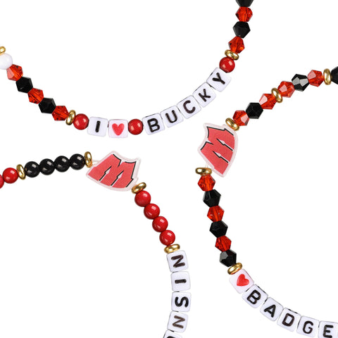 FOCO Wisconsin Badgers NCAA 3 Pack Team Friendship Bracelet