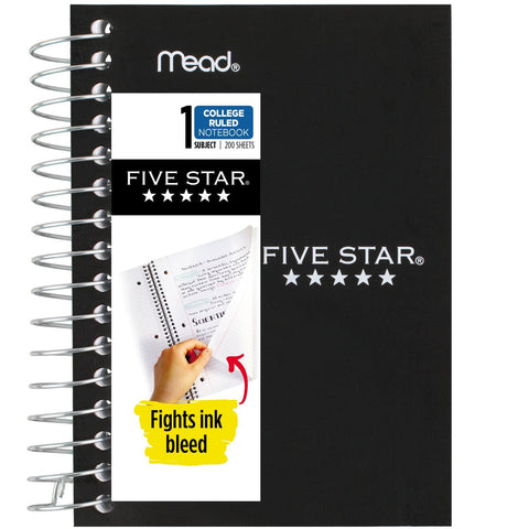 Five Star Spiral Notebook, Fat Lil' Pocket Notebook, College Ruled Paper, 200 Sheets, 5-1/2" x 3-1/2", Assorted Colors, Color Will Vary, 1 Count (45388)