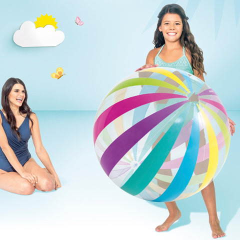 Intex Jumbo Inflatable 42" Giant Beach Ball - Crystal Clear with Translucent Dots, 1 Pack