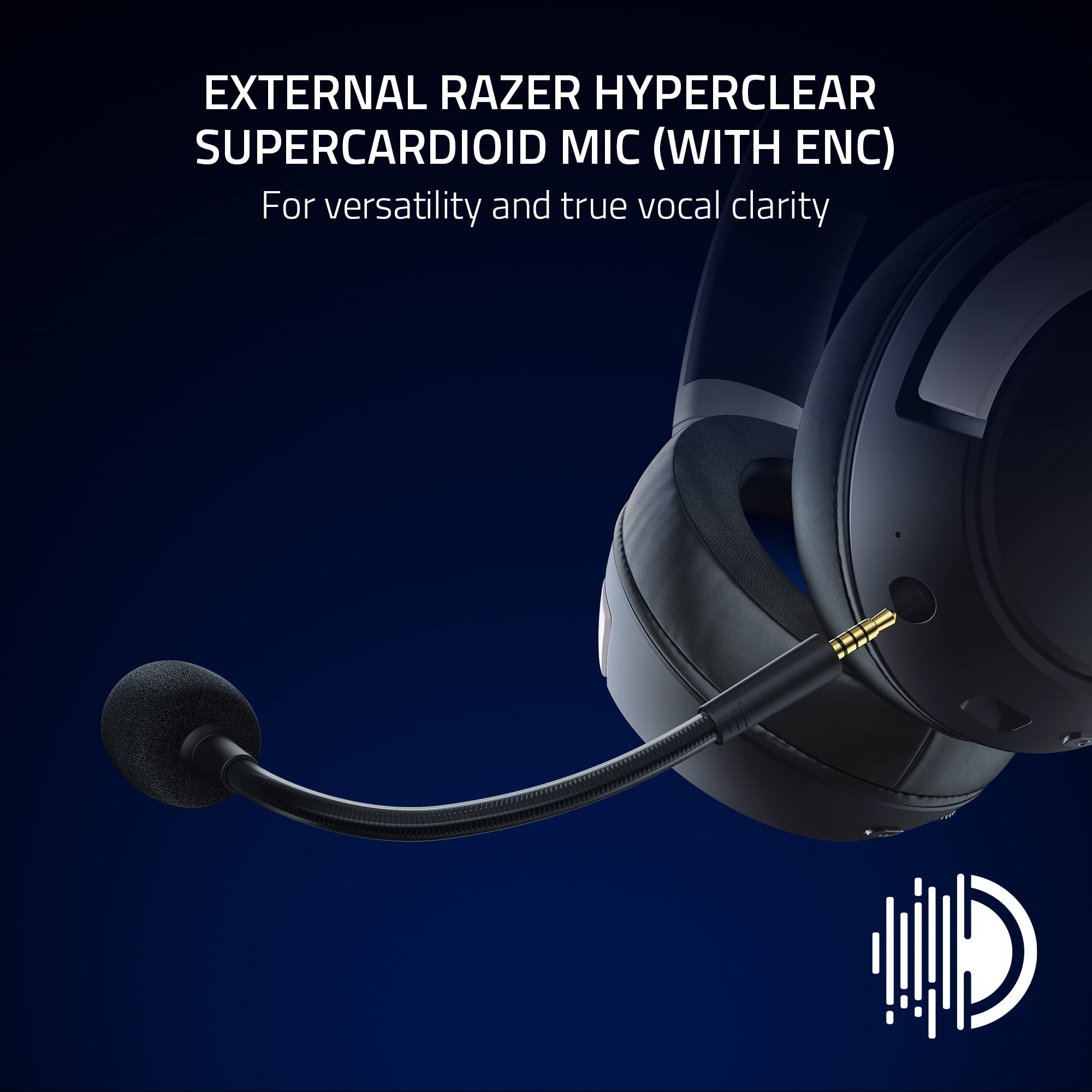 Razer Kaira Pro HyperSpeed Wireless Gaming Headset with Haptics for PlayStation 5 / PS5, PS4, PC, Mobile: Titanium 50mm Drivers - Hybrid Mic - Low Latency Bluetooth - 30 Hr Battery - White & Black