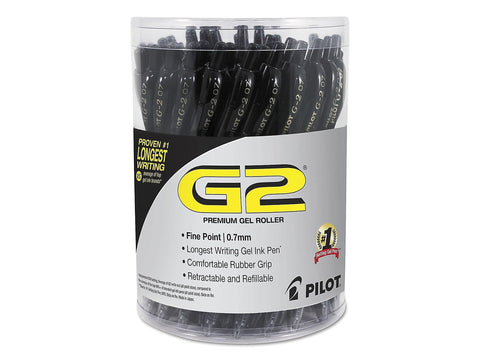 Pilot 84065 G2 Premium Retractable Gel Ink Pen, Refillable, Black Ink.7 mm, 36/Pack (PIL84065)