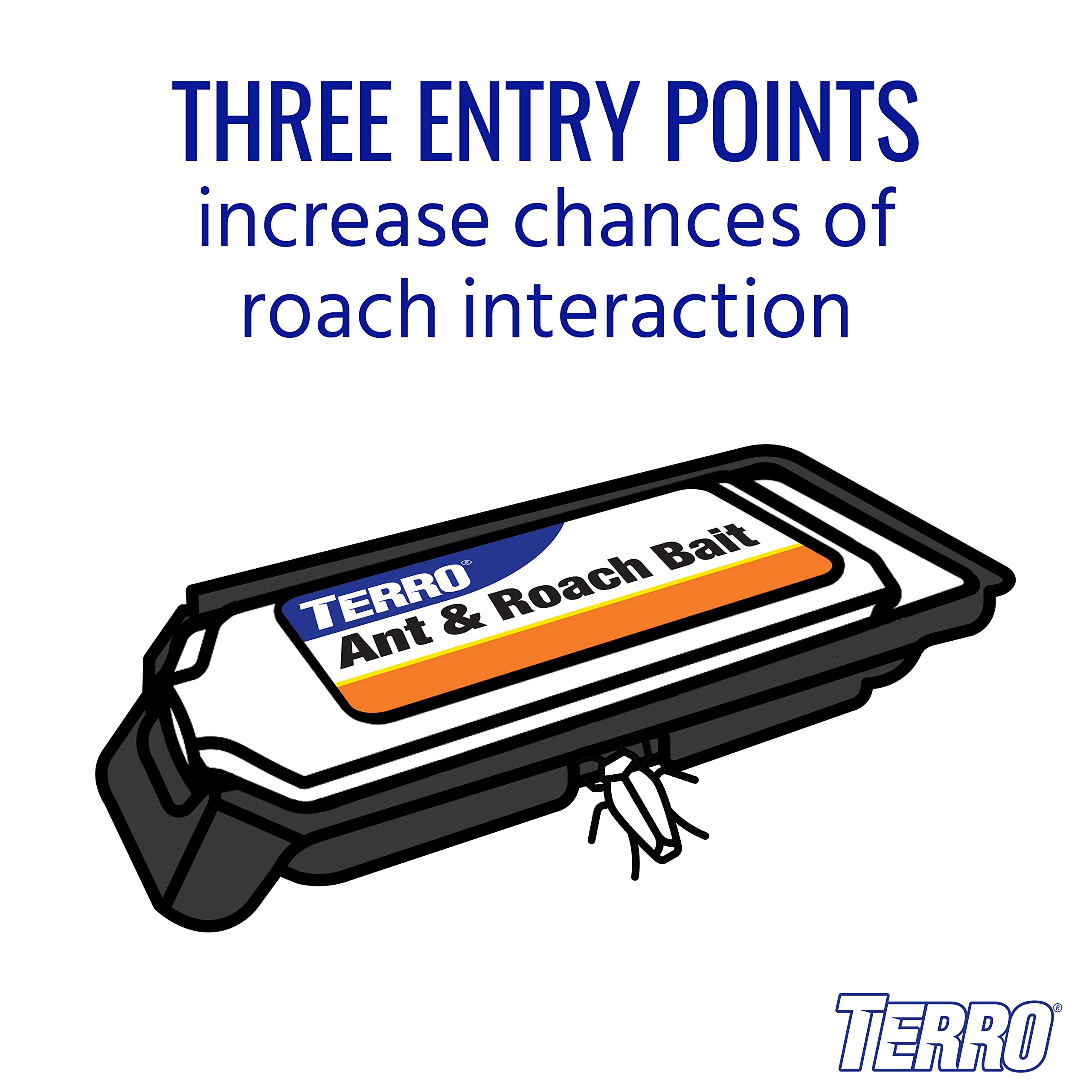 TERRO Ant & Roach Bait T360 4-Pack - Indoor Ant Killer and Roach Killer, Pre-Filled Dual Bait Stations Attract and Kill Ants, Roaches, and Silverfish, Ready-To-Use Indoor Bait with Twist Tab