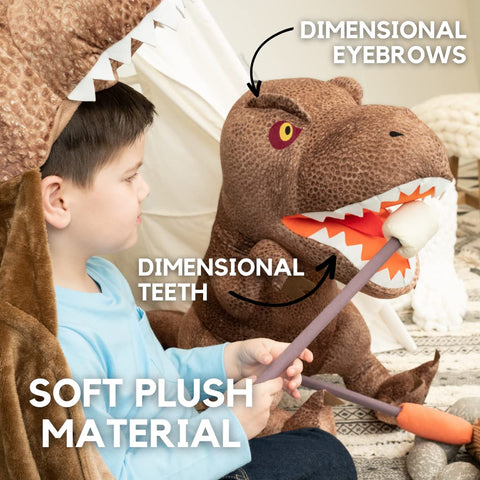 Jurassic World Dominion Kids Oversized Rexy Large Size 32 Inches Tall T-Rex Bedding Super Soft Plush Cuddle Pillow Buddy, By Franco
