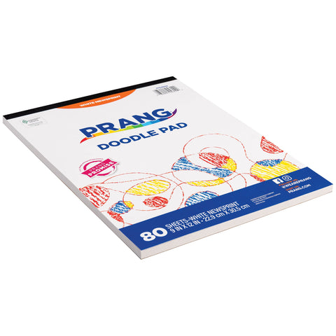 Prang (Formerly Art Street) Doodle Paper Pad, White, 9" x 12", 80 Sheets