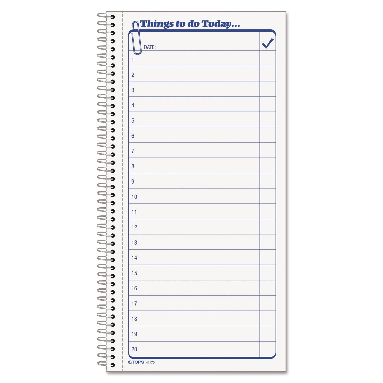 TOPS Daily Agenda/Things To Do Form, 2-Part, Carbonless, 5.5 x 11 Inches, 50-Sets per Pad (41170)