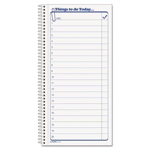 TOPS Daily Agenda/Things To Do Form, 2-Part, Carbonless, 5.5 x 11 Inches, 50-Sets per Pad (41170)