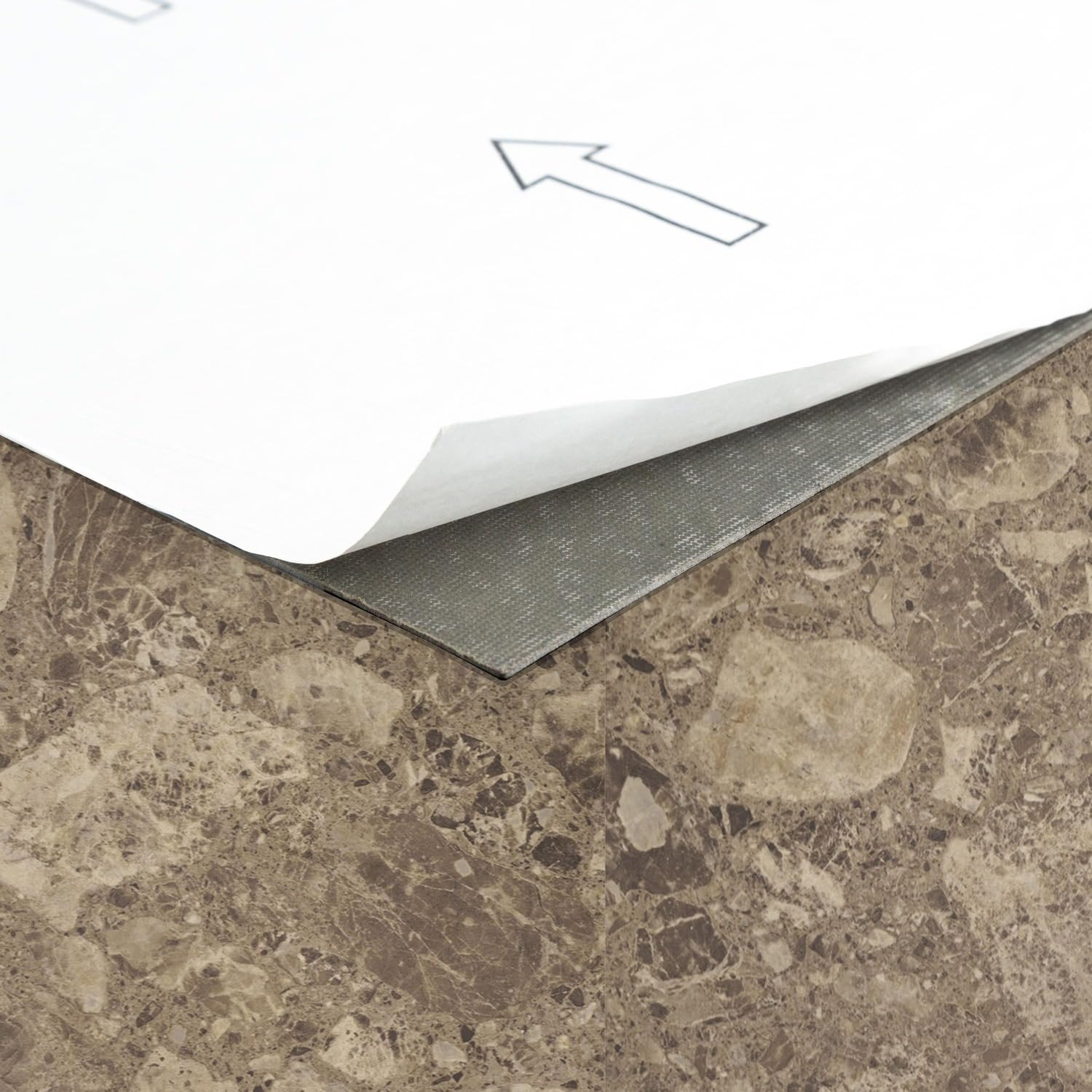 Nexus Self Adhesive 12-Inch Vinyl Floor Tiles, 20 Tiles - 12'' x 12'', Emporador Marble Peel & Stick, DIY Flooring for Kitchen, Dining Room, Bedrooms Bathrooms by Achim Home Decor, Taupe and Brown