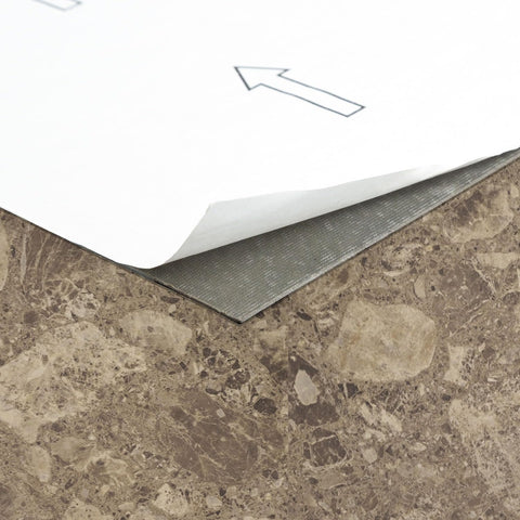 Nexus Self Adhesive 12-Inch Vinyl Floor Tiles, 20 Tiles - 12'' x 12'', Emporador Marble Peel & Stick, DIY Flooring for Kitchen, Dining Room, Bedrooms Bathrooms by Achim Home Decor, Taupe and Brown