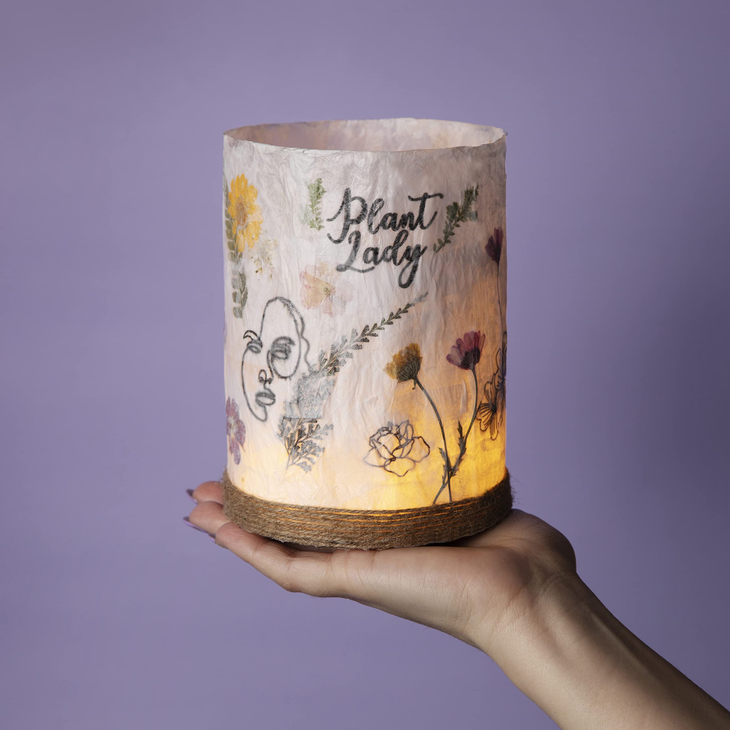 Craft Crush Nature DIY Lantern Making Kit - Bring Nature Inside - Garden Decor, Art Project, Creative Activities for Birthday, Parties, School - Art Supplies - Art & Craft Kit for Kids, Teens, Adults