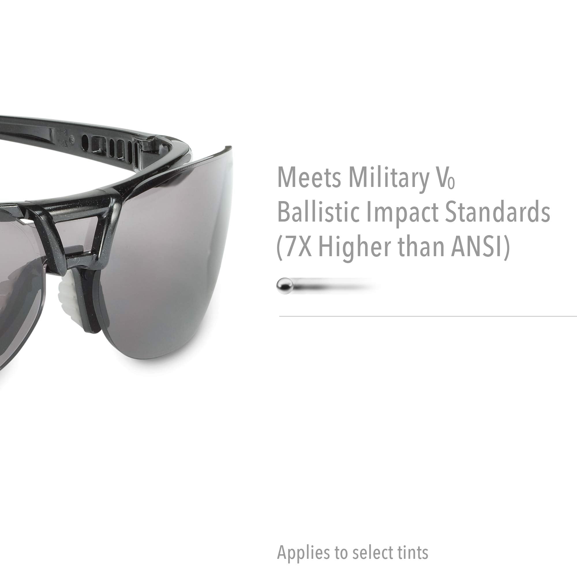 Honeywell Uvex by Protégé Safety Glasses, Metallic Black Frame with SCT-Reflect 50 Lens & Ultra-Dura Anti-Scratch Hardcoat (S4202)