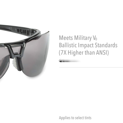 Honeywell Uvex by Protégé Safety Glasses, Metallic Black Frame with SCT-Reflect 50 Lens & Ultra-Dura Anti-Scratch Hardcoat (S4202)