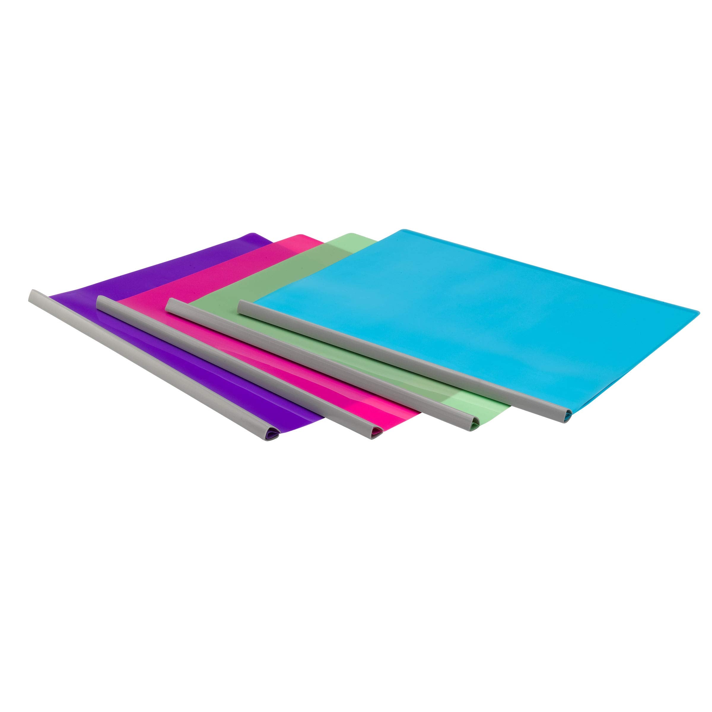Smead Poly Report Cover with Sliding Bar, 25 Sheet Capacity, Letter Size, Assorted Colors, 12 per Pack (86049)