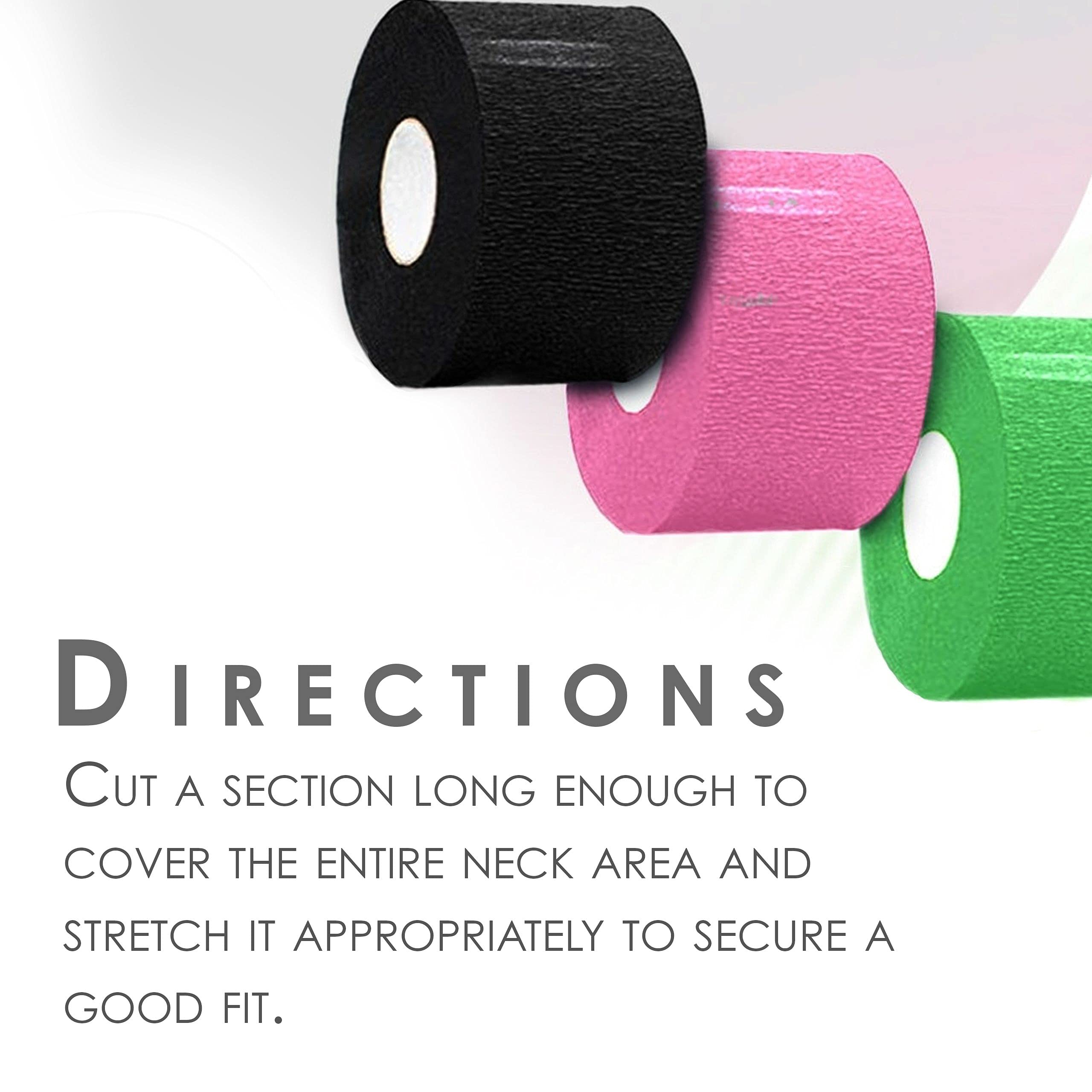L3 - Level 3 Neck Paper - Disposable and Flexible Neck Strips - Barber and Hair Stylist Supplies - Self-Adheres to Neck - Pre-Cut and Easy to Use - 5 Rolls (100each) (Black)