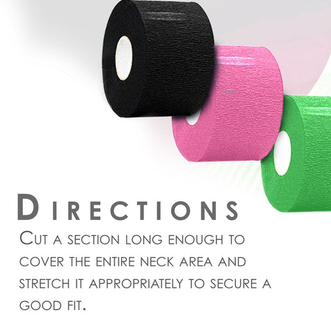 L3 - Level 3 Neck Paper - Disposable and Flexible Neck Strips - Barber and Hair Stylist Supplies - Self-Adheres to Neck - Pre-Cut and Easy to Use - 5 Rolls (100each) (Black)