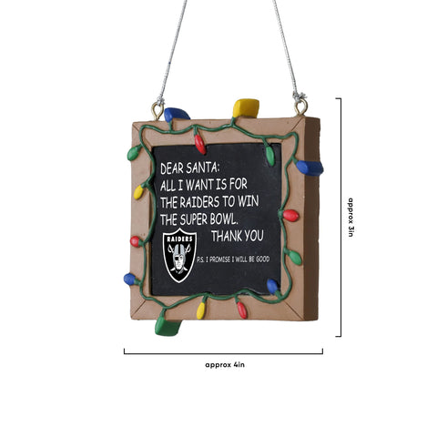 FOCO Oakland Raiders Resin Chalkboard Sign Ornament