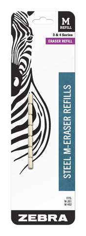 Zebra Pen Mechanical Pencil Eraser M-Refill, White, 7-Pack