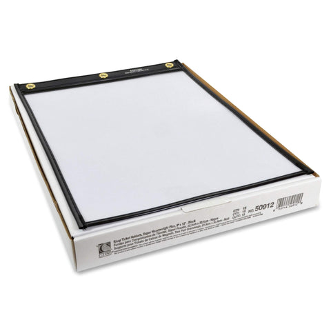 C-Line Heavy Duty Super Heavyweight Plus Stitched Shop Ticket Holder, Black, 9 x 12 Inches, Box of 15 Shop Ticket Holders (50912)