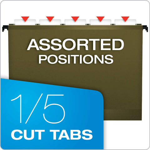 Pendaflex 10 Reinforced Hanging File Folder, Standard Green (6152X2R)