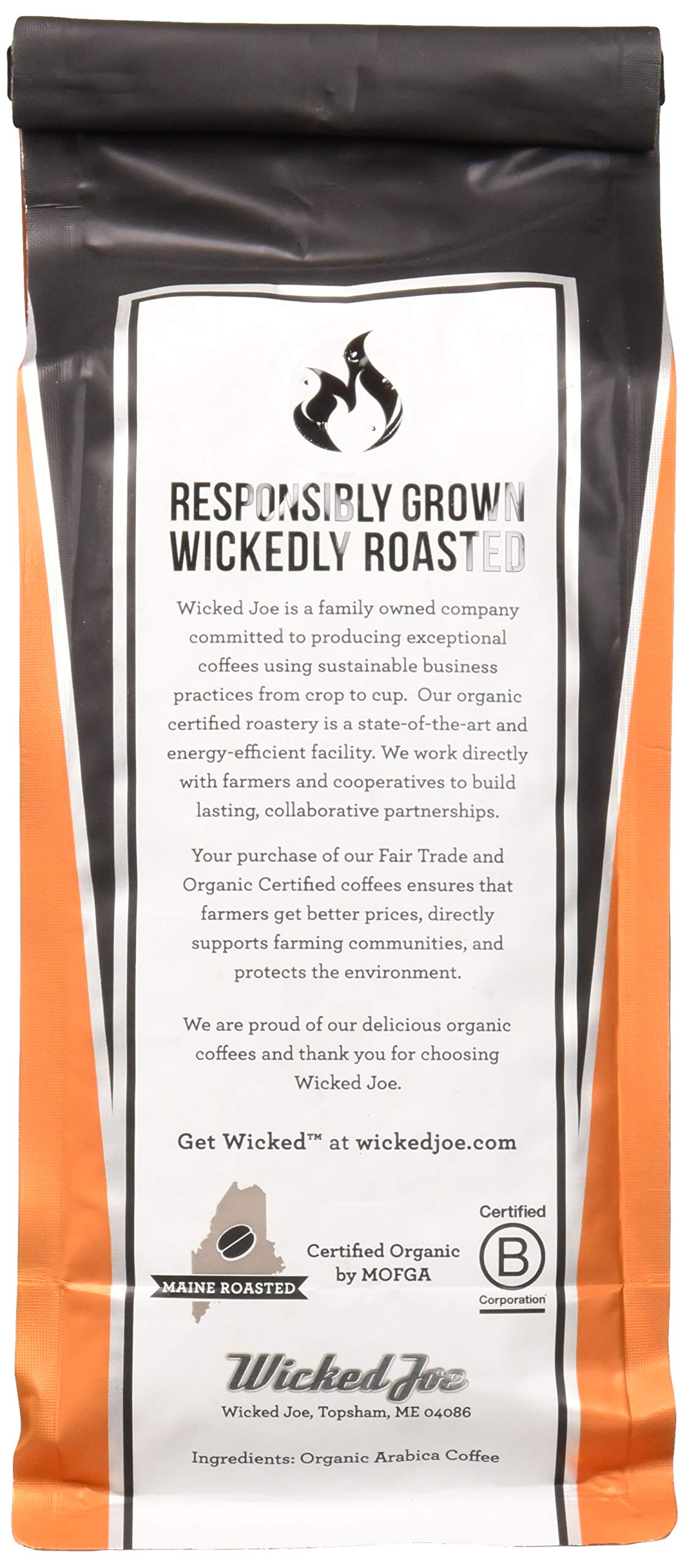 Wicked Joe Organic Coffee French Decaf, Whole Bean, 12 Ounce