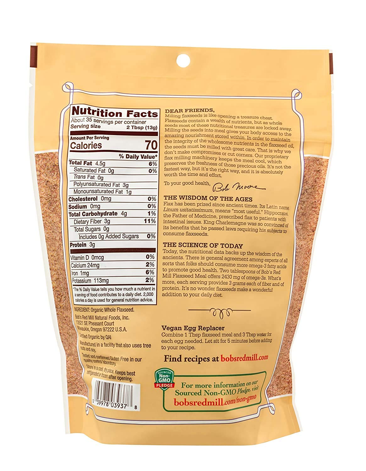 Bob's Red Mill Organic Brown Flaxseed Meal, 16-Ounce (Pack of 2)