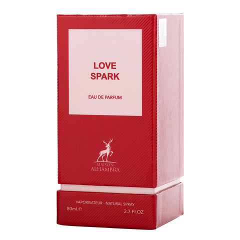 Maison Alhambra Love Spark – Fruity, Spicy, Floral, Musky – Eau de Parfum Spray Long-Lasting Fragrance for Unisex, 2.7 Ounce / 80 ml