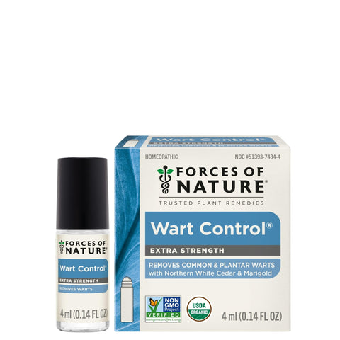 Forces Of Nature -Natural, organic wart Extra Strength Remover (4ml) Non Gmo, No Harmful Chemicals, Nontoxic -Eliminate Planter, Facial, Flat, Body, Hands, Fingers & Foot Warts At The Root