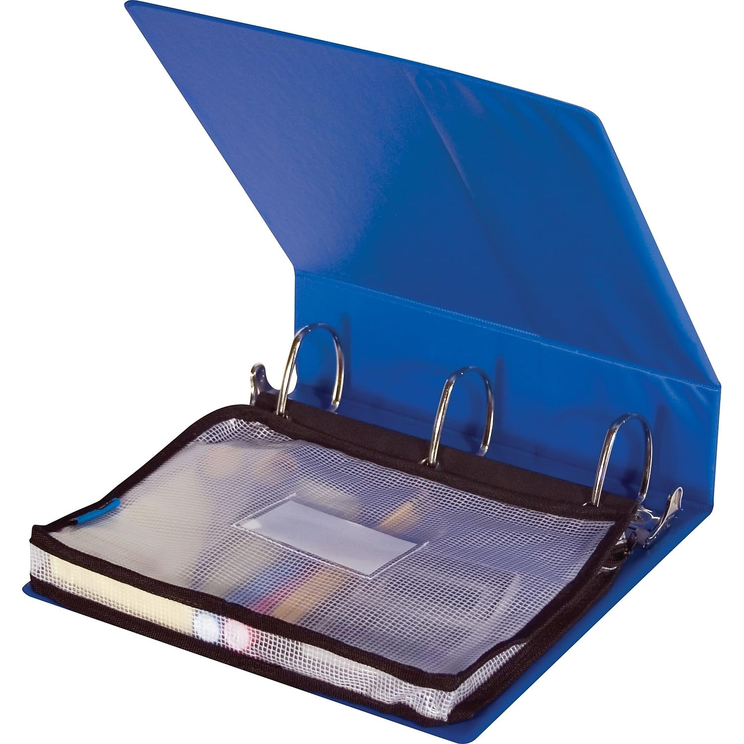 Expanding Zipper Pouch, Clear/Black - 13 in x 11.5 in x 1.25 in