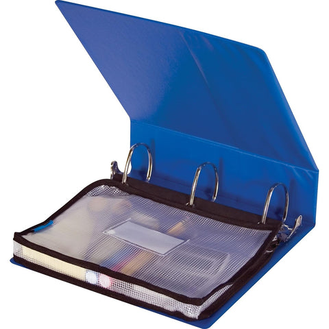 Expanding Zipper Pouch, Clear/Black - 13 in x 11.5 in x 1.25 in