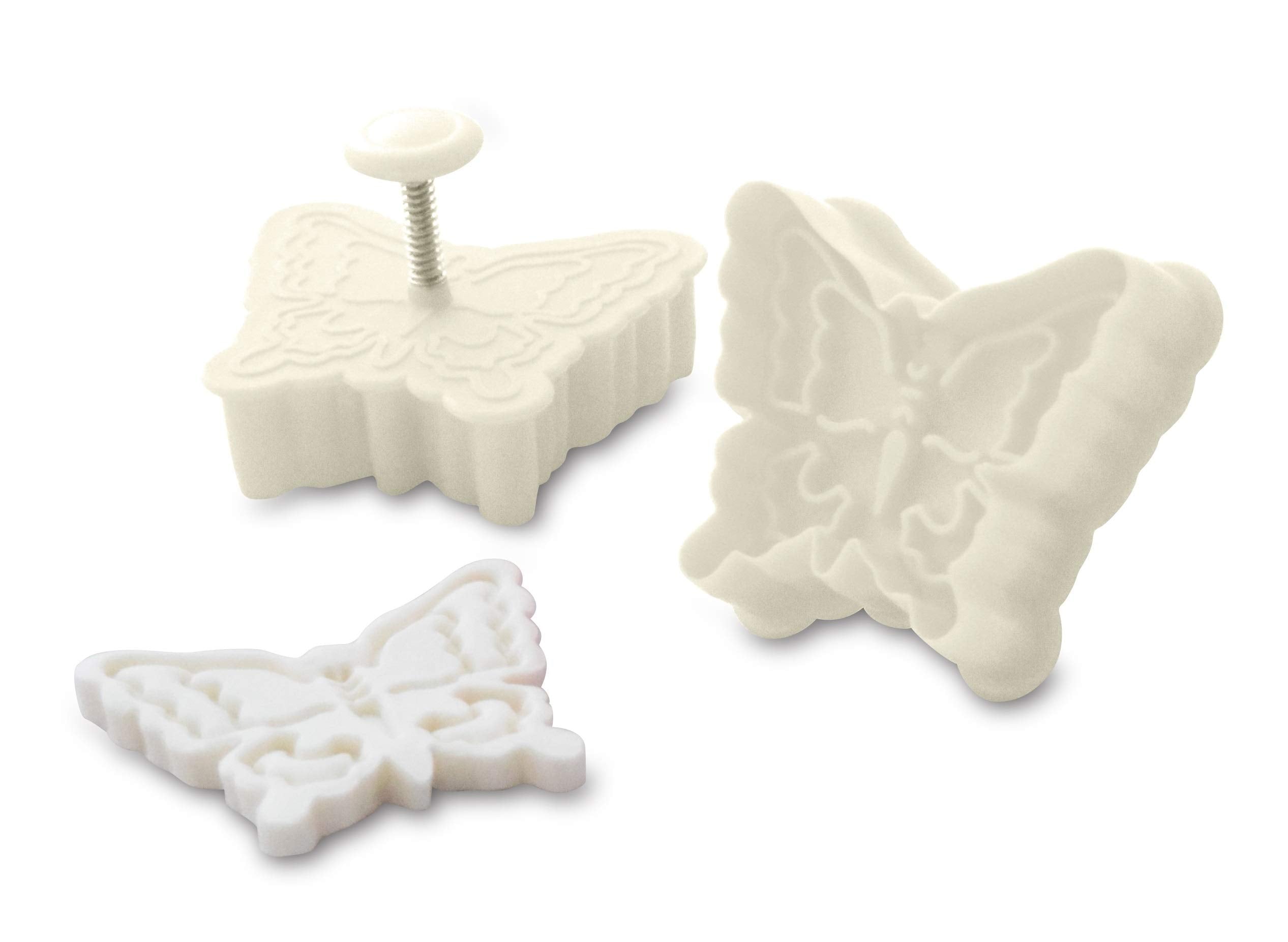 Ateco Fondant and Dough Plunger Cutter and Embosser, 2-Inch, Butterfly Baking Supply