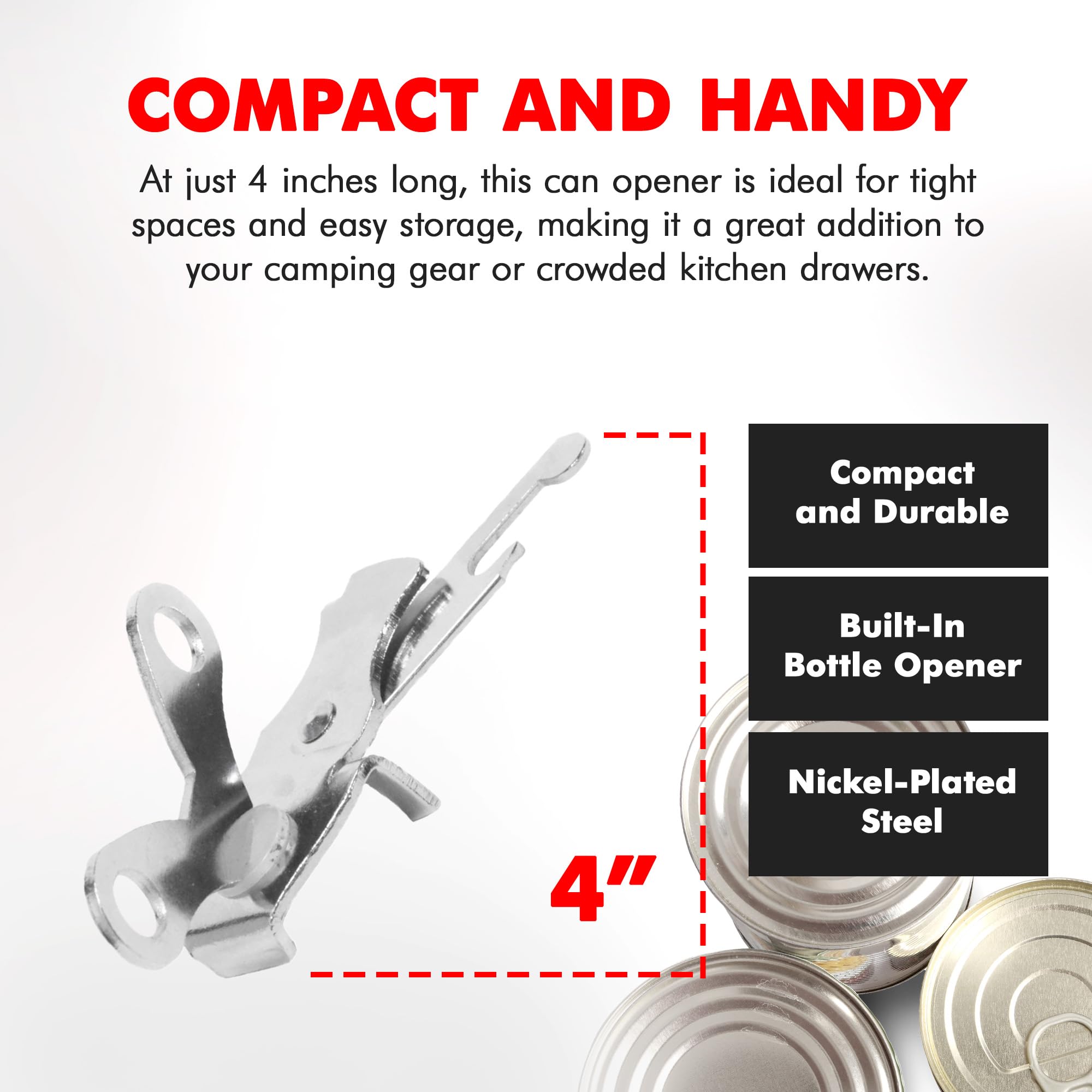 Chef Craft Select Butterfly Can Opener, 4 inches, Nickle Plated