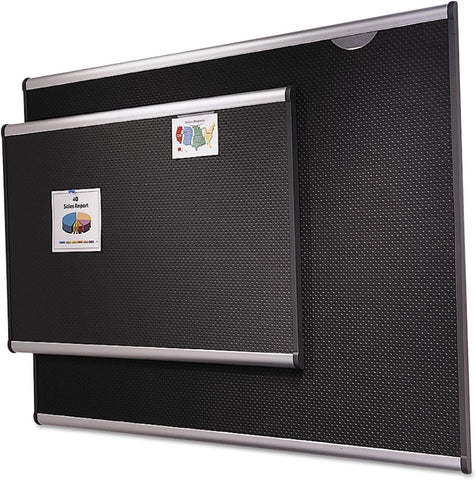 Quartet Bulletin Board, Foam, 4' x 3', Embossed, Hi-Density Fiberboard, Aluminum Frame, Black (B344A)