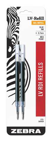 Zebra Pen, SARASA Gel Ink Pen Refills, 0.7mm Medium Point, Blue Ink, 2-Pack for SARASA Retractable Gel Pens, Smooth Skip-Free Writing with Rapid Dry Ink, Perfect for Office or School Use (87022)
