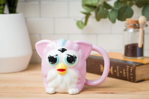 Silver Buffalo Furby Pink Ceramic 3D Sculpted Mug, 20 Ounces