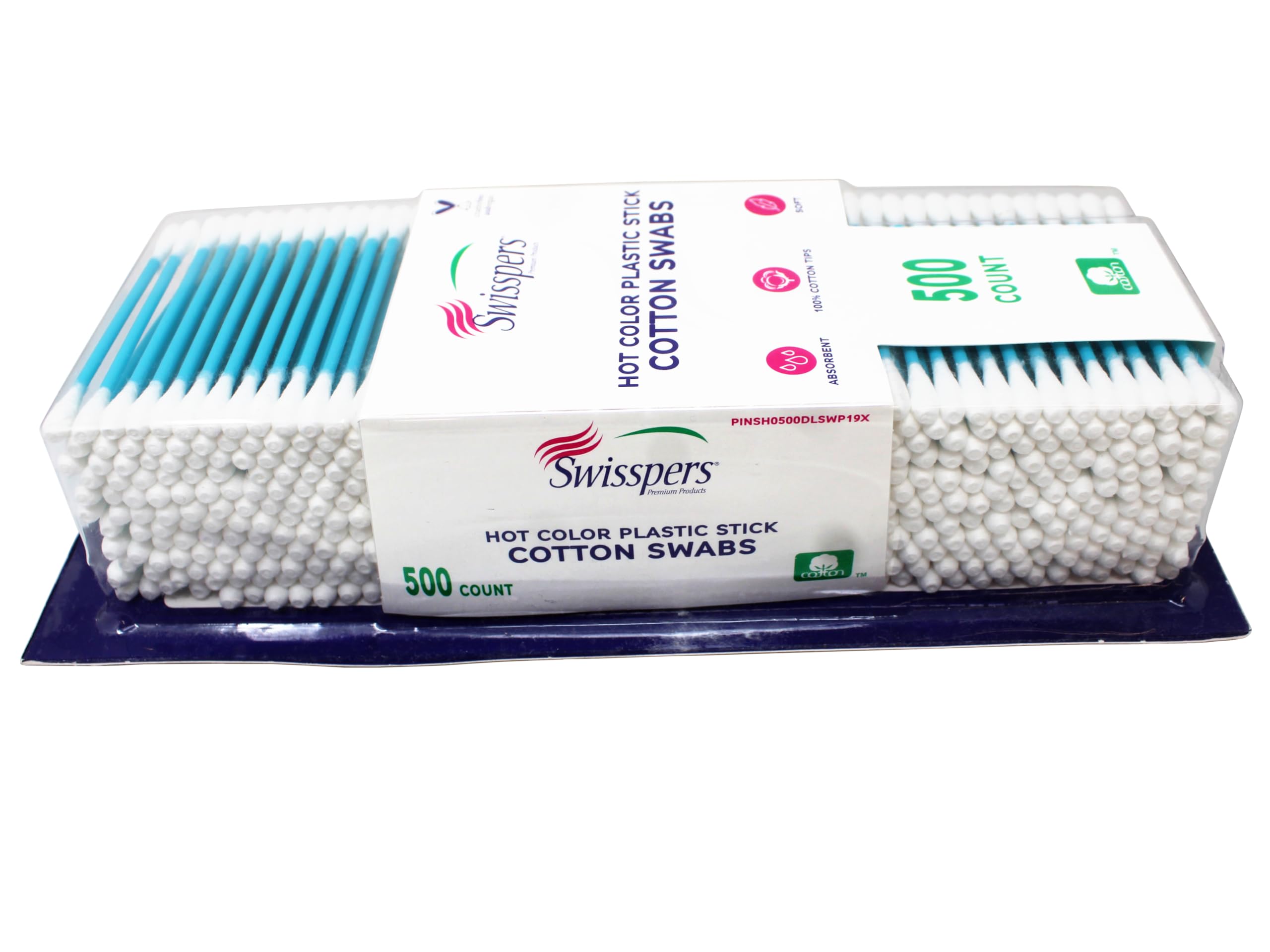Swisspers Hot Colored Swab-500 ct (Color May Vary)