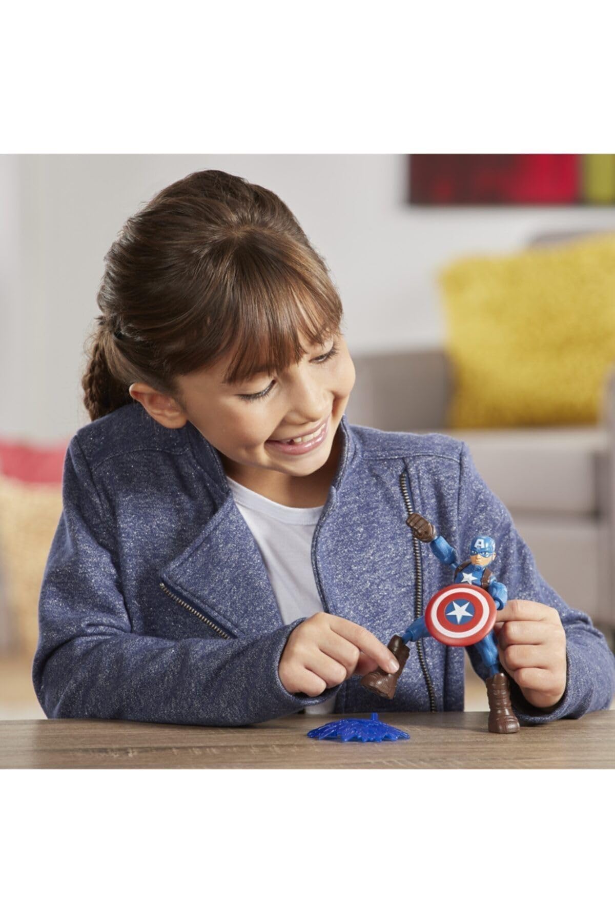 Avengers Marvel Bend and Flex Action Figure Toy, 6-Inch Flexible Captain America Figure, Includes Blast Accessory, for Kids Ages 4 and Up