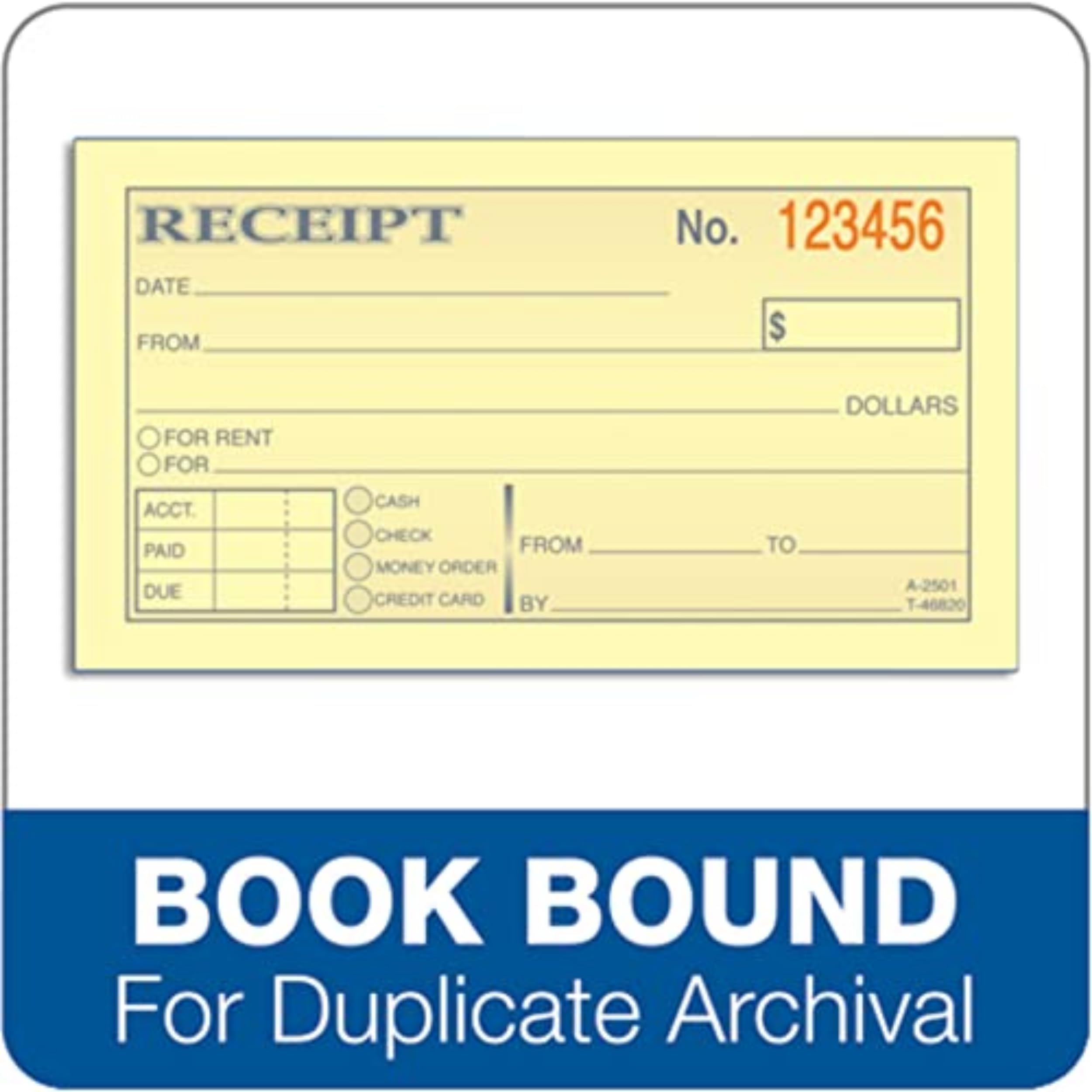 TOPS Money Receipt Book, 2-Part, Carbonless, 2 5/8 x 5 3/8 Inches, 50 Sheets, White and Canary, (46820)