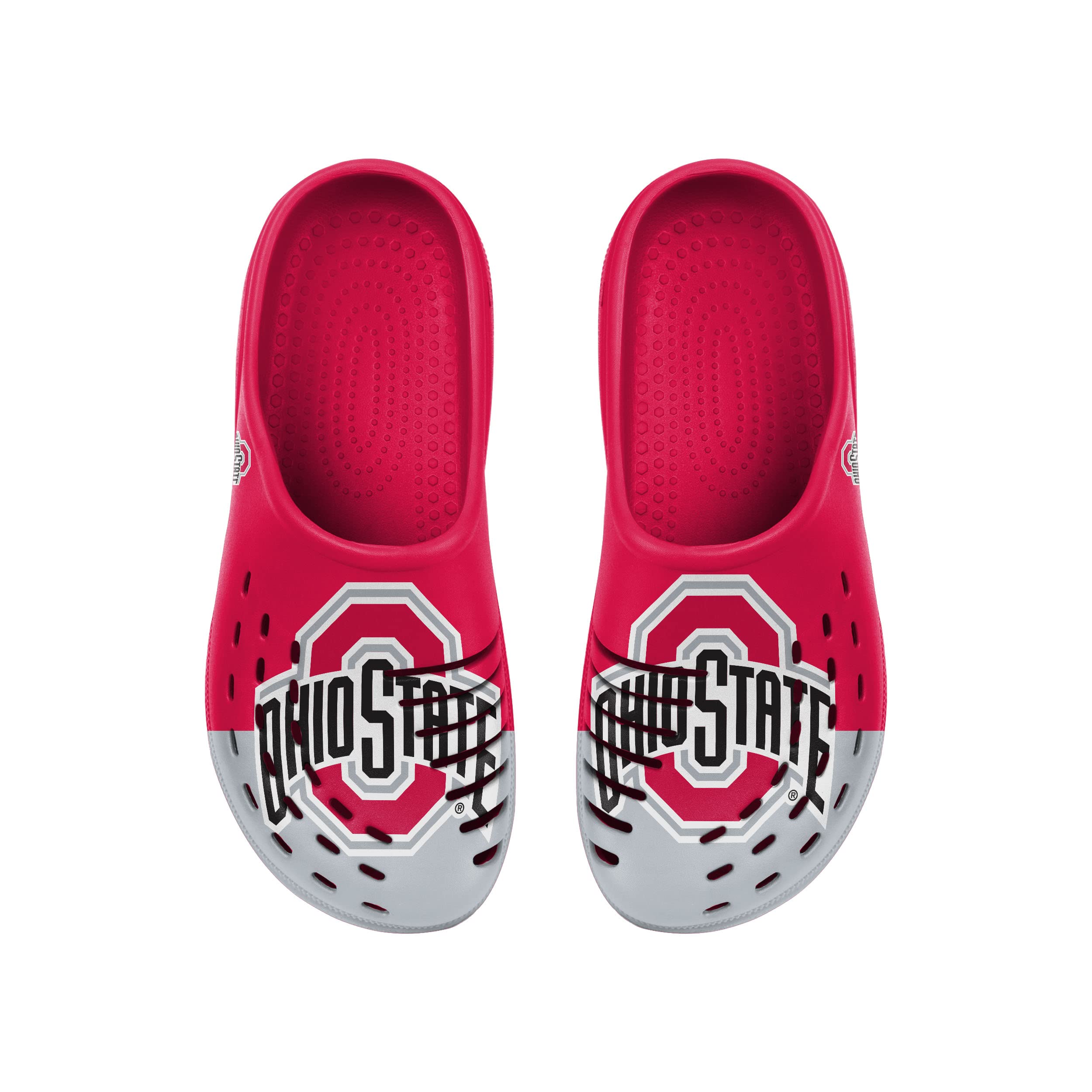 FOCO Ohio State Buckeyes NCAA Mens Colorblock Big Logo Clog - M