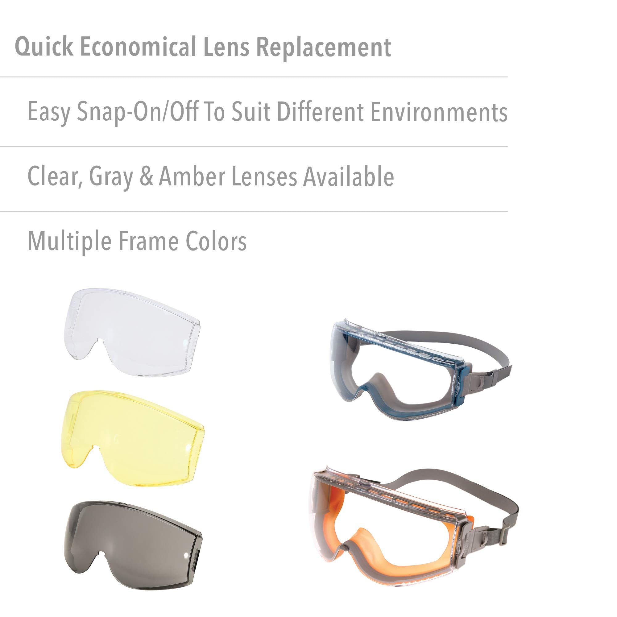 Honeywell UVEX Stealth Safety Goggles with Clear Uvextreme Anti-Fog Lens, Gray Body & Neoprene Headband (S3960C), Universal