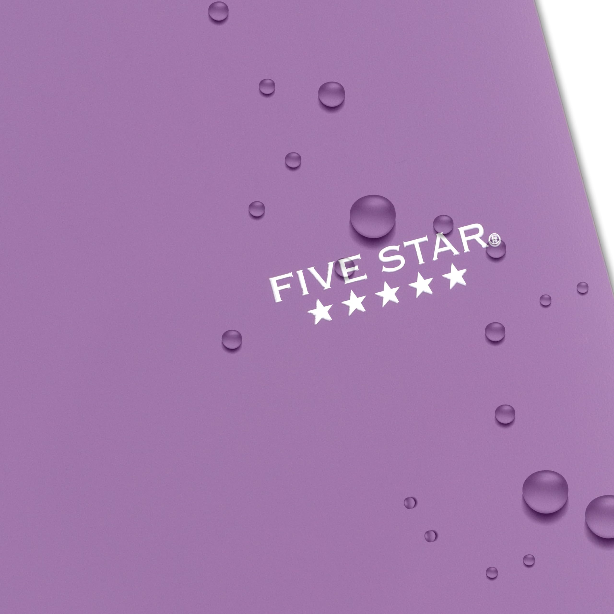 Five Star Spiral Notebook + Study App, 1 Subject, College Ruled Paper, 8-1/2" x 11", 100 Sheets, Fights Ink Bleed, Water Resistant Cover, Amethyst Purple (38744)