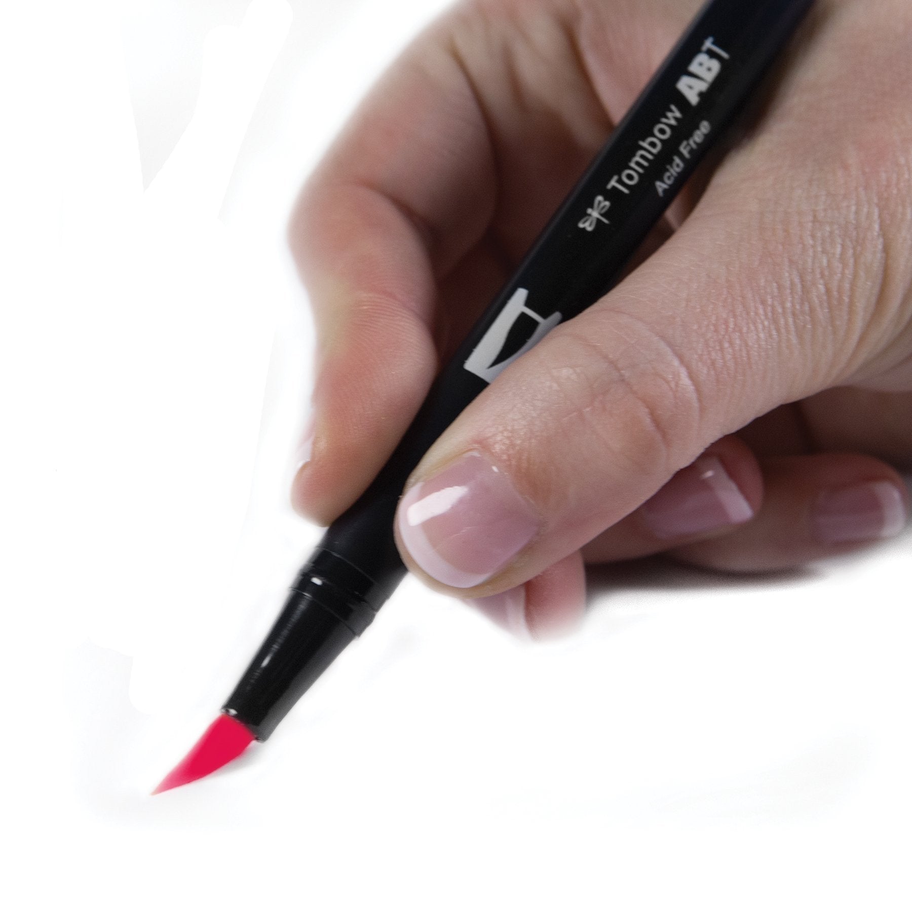 Tombow 56591 Dual Brush Pen Art Marker, 815 - Cherry, 1-Pack. Blendable, Brush and Fine Tip Marker