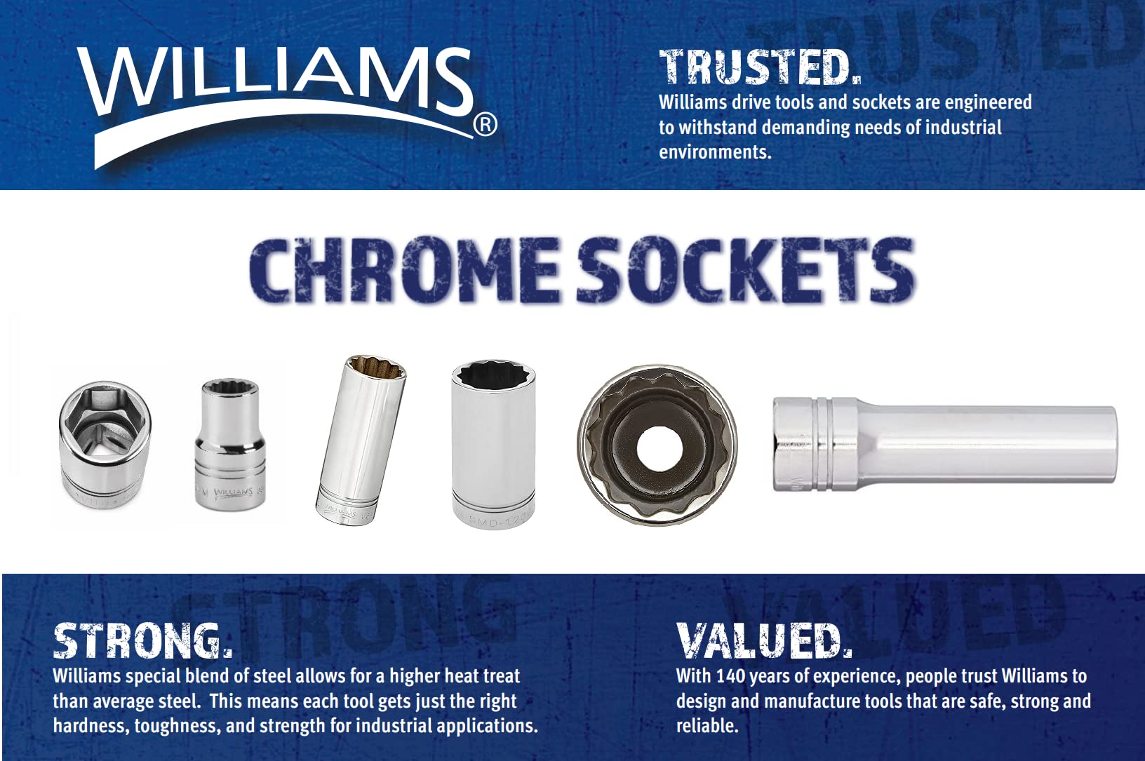 Williams JHWM-605 SUPERTORQUE 1/4" Drive Shallow Socket, 6 Point, 5/32-Inch Size, High-Polished Chrome Finish, Designed For Use On 6 Point Fasteners