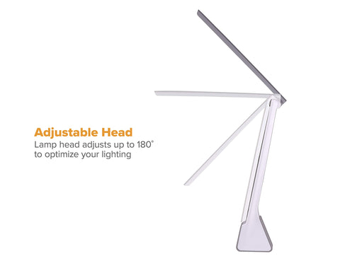 Bostitch Office Rechargeable Battery Led Desk Lamp, 3 Color Temperatures, Flip Open, Gray (KT-VLED1810-GRAY)