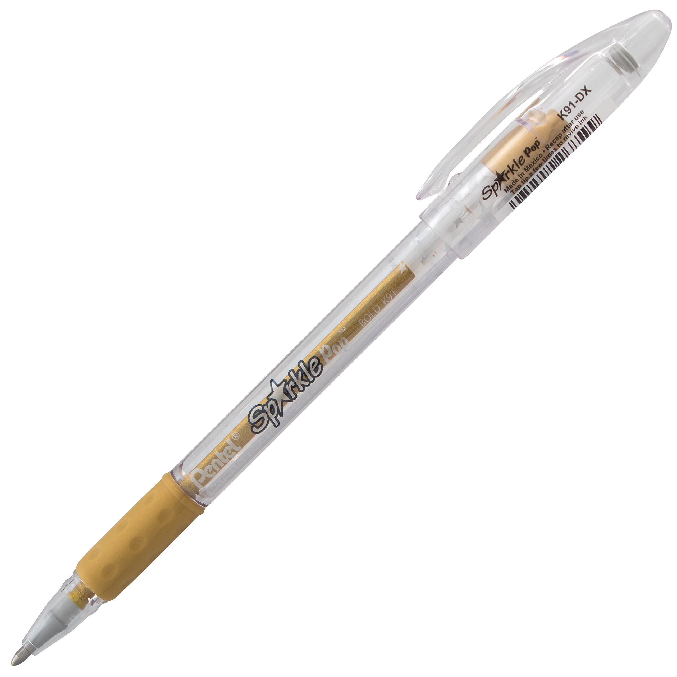 Pentel Sparkle Pop Metallic Gel Pen, (1.0mm) Bold Line, Assorted Colors, 4-Pack, Bold (K91BP4M1)