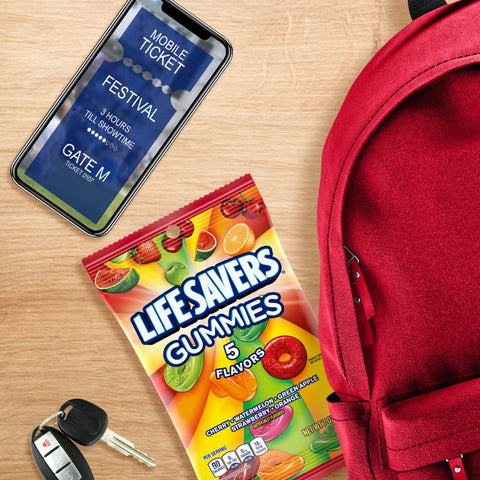 LIFE SAVERS 5 Flavors Summer Gummy Candy, 7 oz Bag