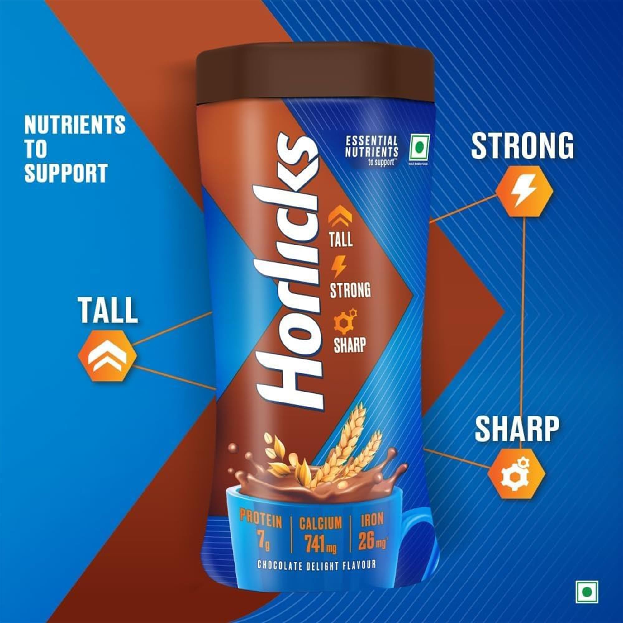 Horlicks Chocolate Malt Drink Powder 400g – Made in UK - Creamy & Delicious Chocolate Flavor, Easy to Prepare with Hot or Cold Milk