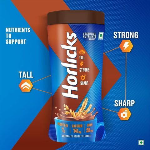 Horlicks Chocolate Malt Drink Powder 400g – Made in UK - Creamy & Delicious Chocolate Flavor, Easy to Prepare with Hot or Cold Milk